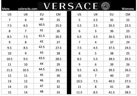 versace shoe sizing|versace size chart.